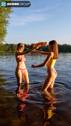 #NaughtyMag - Margo Von Teese, Erika Mori - Lesbian Sex Outdoors