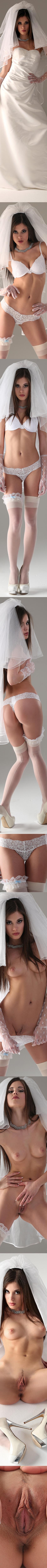 #WFB - Caprice Wedding - Little Caprice - Dec 24, 2013 #czech #bride #solo #sexythongs #landingstrip #stockings #wedding #lingerie