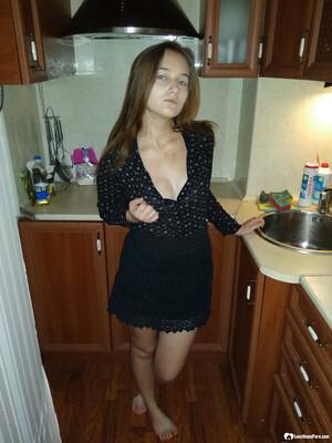 Just Fuck My Little Pussy In The Kitchen