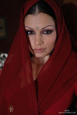 #AriaGiovanni Aria Giovanni glam Red Saree