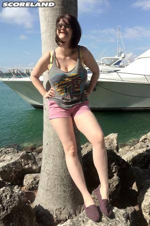 #Scoreland - Sexy woman with big breasts at the beach - #beach #BigTits #Tits