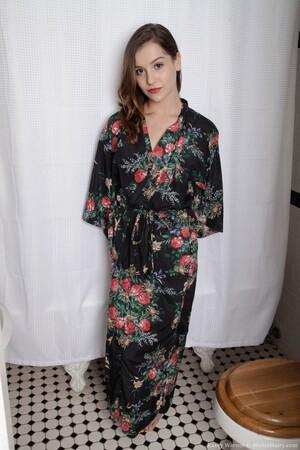 #WeAreHairy Kasey Warner Floral Robe Black Lingerie