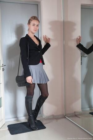 #WeAreHairy Alecia Fox Black Top Grey Skirt