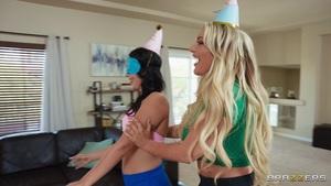 #Brazzers - Kayley Gunner, Gal Ritchie - A Cock For Your Birthday, Babe