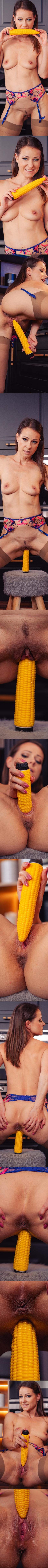 #MelisaMendiniGold - Melisa Mendini (Kristina U) - Cornbrator - Aug 14, 2024 #stockings #solo #landingstrip #lingerie #dildo