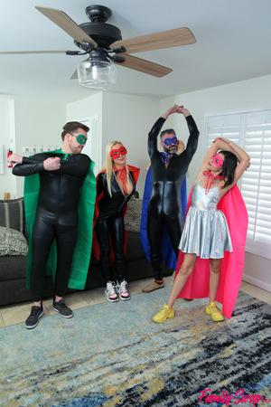 #NBL-Porn - Hime Marie, Sophia West - When My Swap Family Does A Super Hero Event