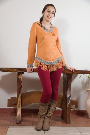 #WeAreHairy Vilma Orange Blouse Red Tights