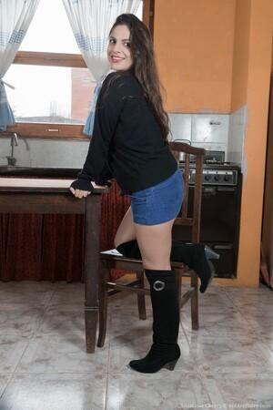 #WeAreHairy Anastasia Cherry Blue Panty Black Shirt