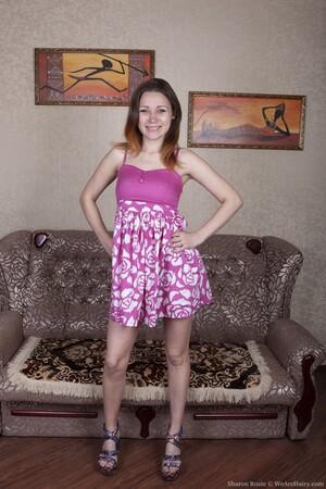 #WeAreHairy Sharon Rosie Blue Panty Pink Dress