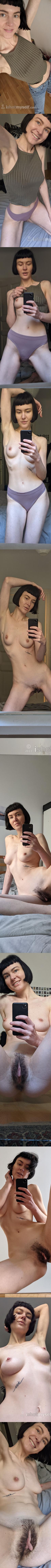 #IShotMyself - Delfine - Automne - Feb 23, 2022 #french #landingstrip #hairy #shorthair #shortcut #solo #lingerie