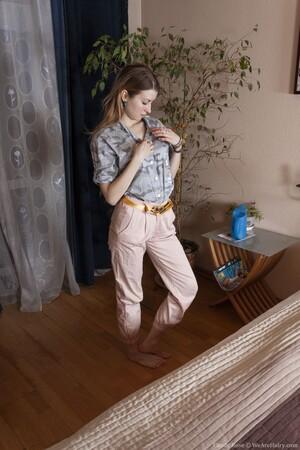 #WeAreHairy Candy Rose - White Lingerie Peach Pants