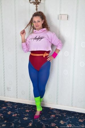 #WeAreHairy Cecilia Hart Blue Tights Pink Sweats