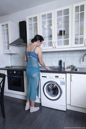 #WeAreHairy Ramira Blue Dress Black Table