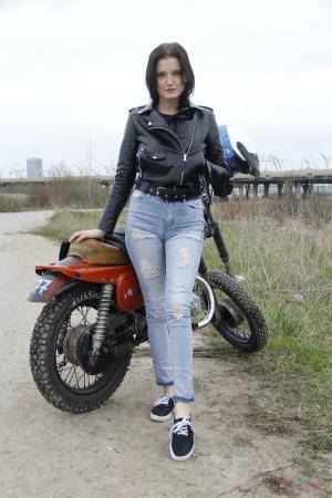 #LegalPorno Queenlin - Biker Hard Fucked Teen in The Ass - Big Anal Gape - Big Natural Tits VK089 