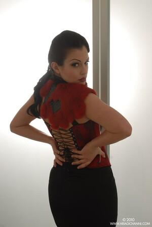 #AriaGiovanni Aria Giovanni - Red Black Corset