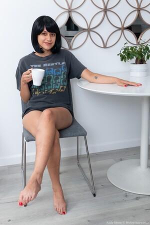 #WeAreHairy Andy Moon Purple Thong Black Shirt