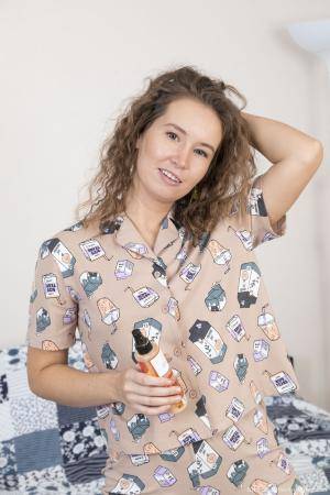 #WeAreHairy Nikky B Brown Pajama Blue Bed